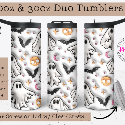 Halloween 20oz Bubble Tumbler with Straw