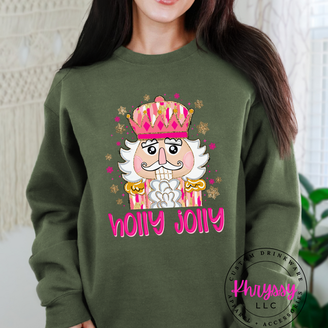 Holly Nutcracker Sweater - Christmas Shirt - Festive Holiday Apparel - Cute Winter Sweatshirt