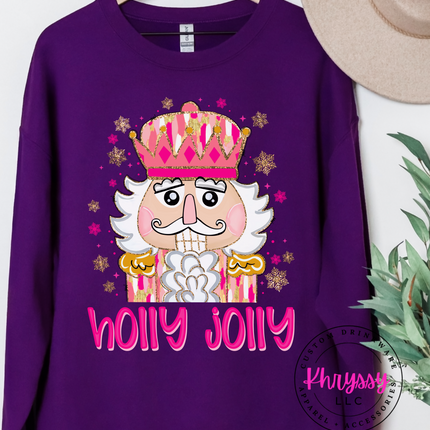 Holly Nutcracker Sweater - Christmas Shirt - Festive Holiday Apparel - Cute Winter Sweatshirt