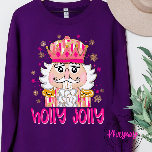 Holly Nutcracker Sweater - Christmas Shirt - Festive Holiday Apparel - Cute Winter Sweatshirt