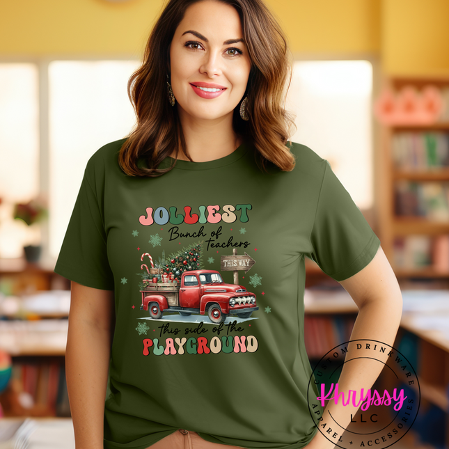 Bunch of Teachers Tee | Festive Holiday Shirt | Cheerful Teacher Unisex Apparel | Christmas Playground Wear