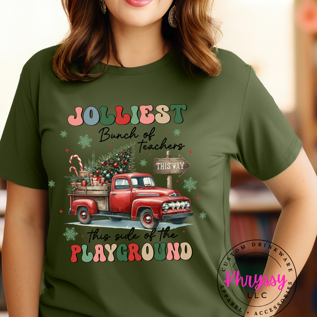 Bunch of Teachers Tee | Festive Holiday Shirt | Cheerful Teacher Unisex Apparel | Christmas Playground Wear