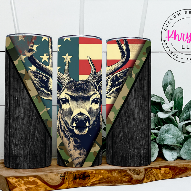 Deer Hunting 20oz Tumbler with Straw
