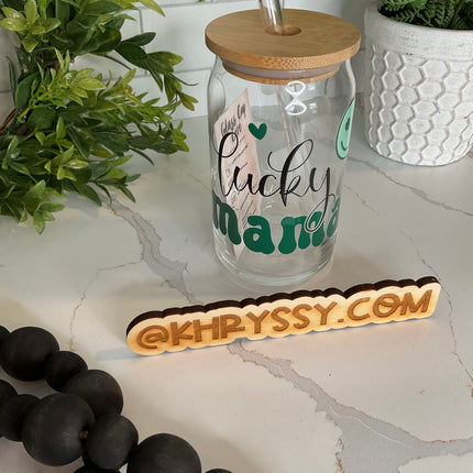Lucky Mama Charm: 16oz Glass Libbey Cup