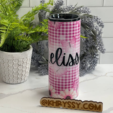 Pink Daisy Picnic 20oz Tumbler with Straw