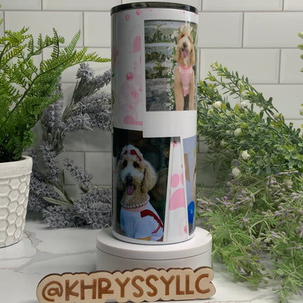 Paw-some Memories 20oz Personalized  Dog Lover Photo Frame Tumbler with Straw