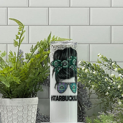 Coffee Theme Custom 20oz Tumbler with Straw