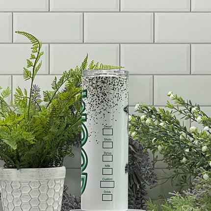Coffee Theme Custom 20oz Tumbler with Straw