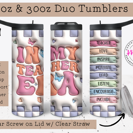 In My Teaching Era 20oz  Tumbler with Straw