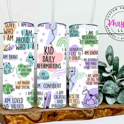 Positive Vibes Kids 20oz Tumbler with Straw