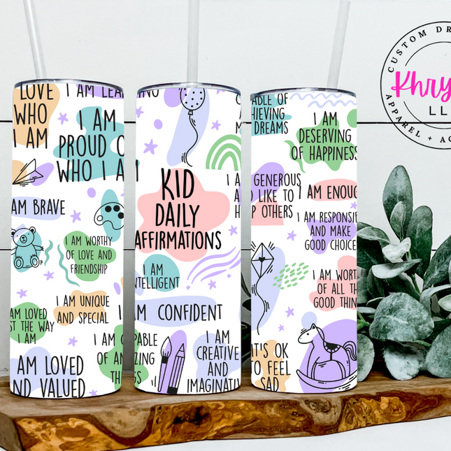 Positive Vibes Kids 20oz Tumbler with Straw