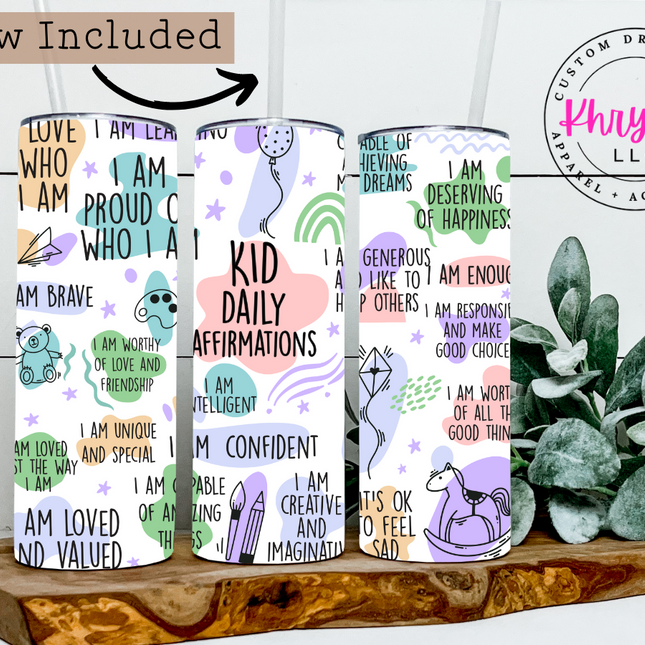 Positive Vibes Kids 20oz Tumbler with Straw