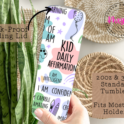 Positive Vibes Kids 20oz Tumbler with Straw