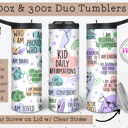 Positive Vibes Kids 20oz Tumbler with Straw