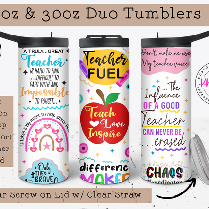 Inspirational Teacher Quotes 20oz Tumbler with Straw