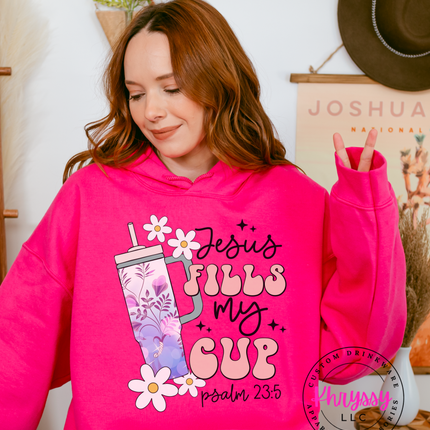 Jesus Fills My Cup - Psalms 23:5 Inspirational Unisex Tumbler Shirt