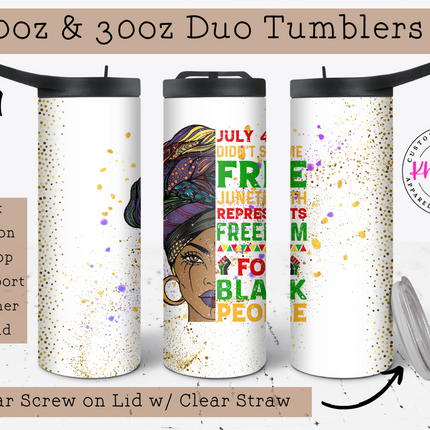 Juneteenth 20oz Tumbler with Straw