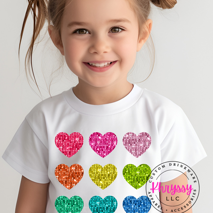 Sparkling Love: Faux Glitter Heart Unisex Shirt
