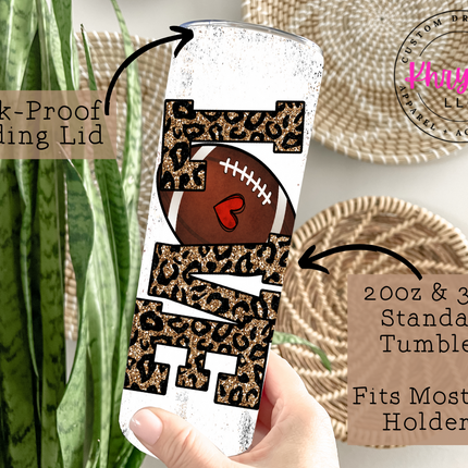 Game Day Love 20oz Football Tumbler with Straw