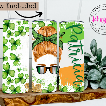 Luck of the Irish Name Personalization 20oz Tumbler with Straw