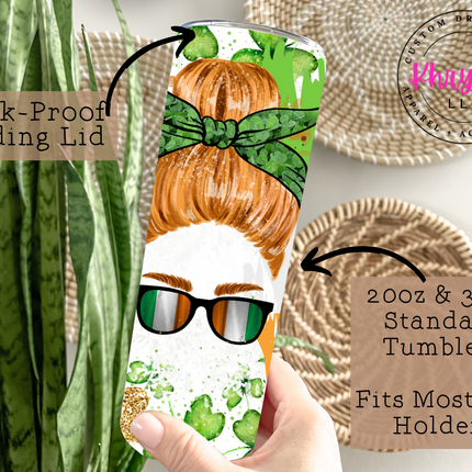 Luck of the Irish Name Personalization 20oz Tumbler with Straw