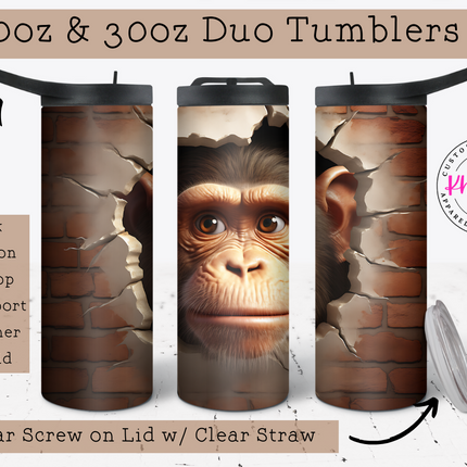 Wild Encounter Monkey 20oz Tumbler with Straw