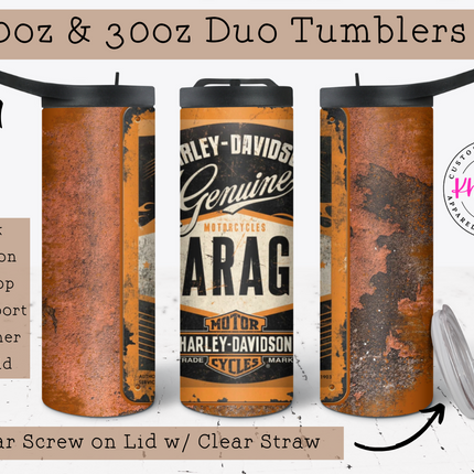 Motorcycle Shop 20oz Tumbler with Straw