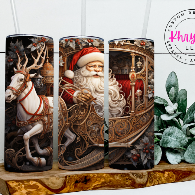 Santa's Timeless Charm 20oz Tumbler with Straw