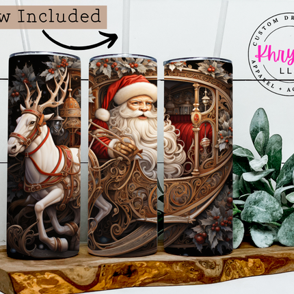 Santa's Timeless Charm 20oz Tumbler with Straw