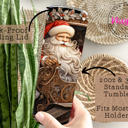 Santa's Timeless Charm 20oz Tumbler with Straw