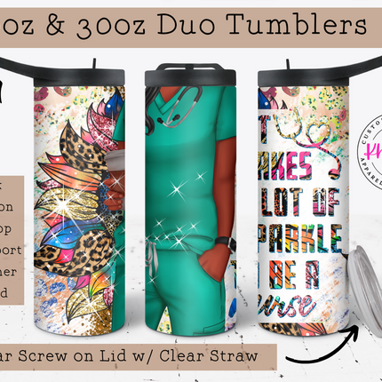 Nurse Life 20oz Tumbler with Straw