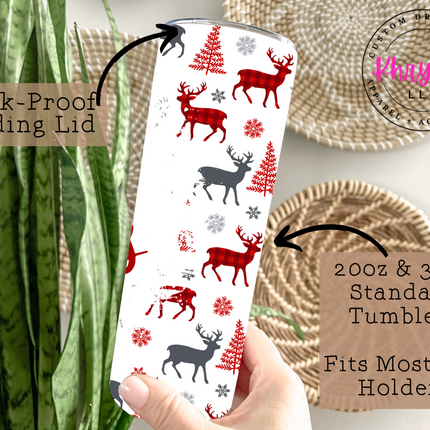 Oh Deer Christmas Is Here 20oz Tumbler with Straw
