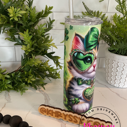 READY TO SHIP St. Patrick's Day Purr-fect Celebration 20oz Tumbler