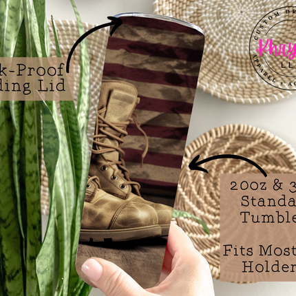 Patriot's Valor 20oz Military Tumbler with Straw