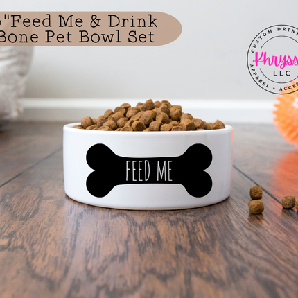 Feed Me & Drink Bone Pet Bowl Set