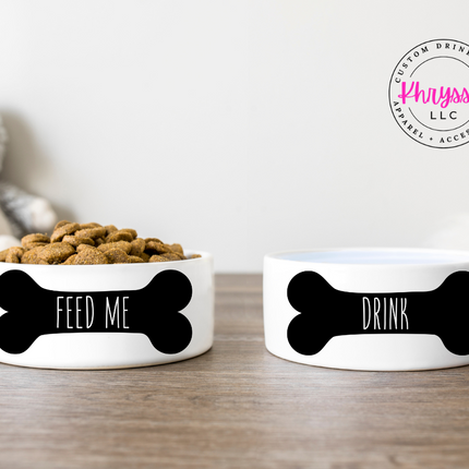 Feed Me & Drink Bone Pet Bowl Set