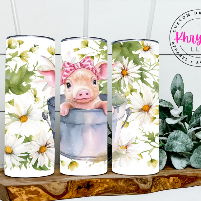 Piglet Paradise 20oz Tumbler with Straw