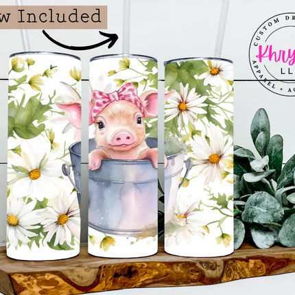 Piglet Paradise 20oz Tumbler with Straw