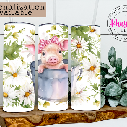 Piglet Paradise 20oz Tumbler with Straw