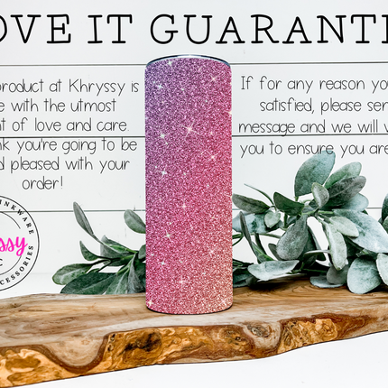 Pink Ombre Personalized 20oz Tumbler with Straw