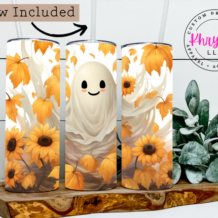 Playful Ghost 20oz Tumbler with Straw