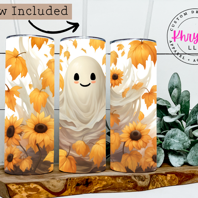 Playful Ghost 20oz Tumbler with Straw