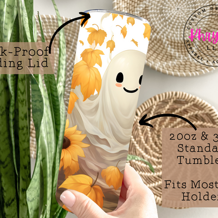 Playful Ghost 20oz Tumbler with Straw