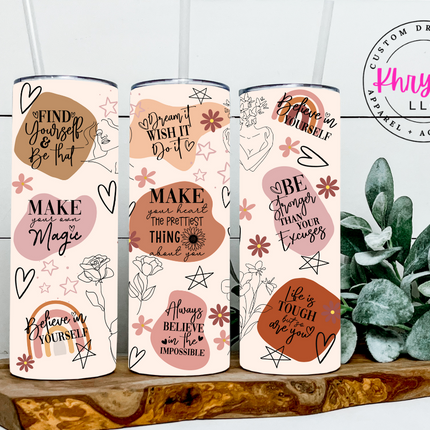 Serenity Affirmation 20oz Tumbler with Straw