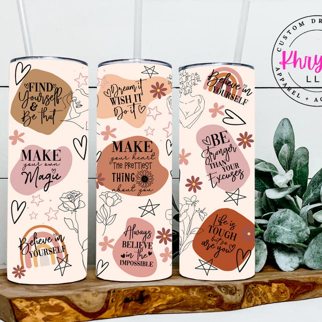 Serenity Affirmation 20oz Tumbler with Straw