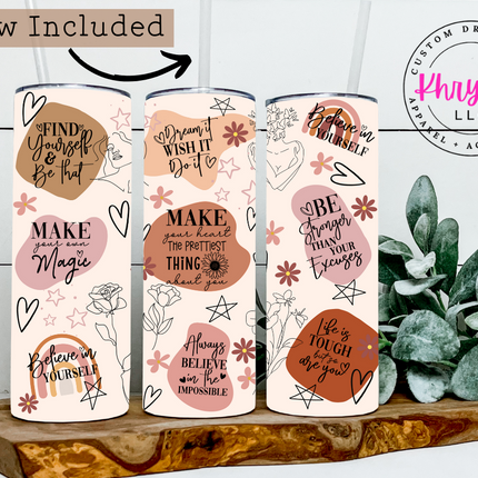 Serenity Affirmation 20oz Tumbler with Straw