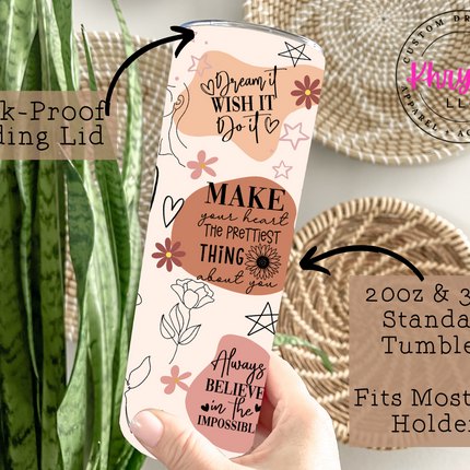 Serenity Affirmation 20oz Tumbler with Straw