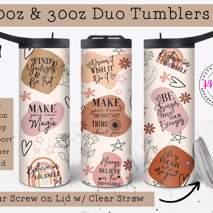 Serenity Affirmation 20oz Tumbler with Straw