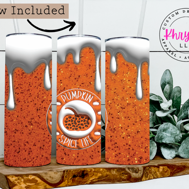 Autumn Bliss 20oz Pumpkin Spice Tumbler with Straw