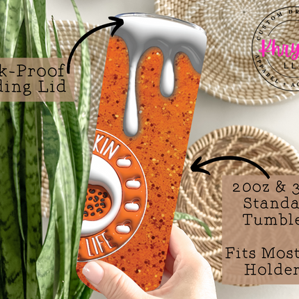 Autumn Bliss 20oz Pumpkin Spice Tumbler with Straw